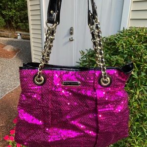 Betsey Johnson Pink Sequin Shoulder Bag